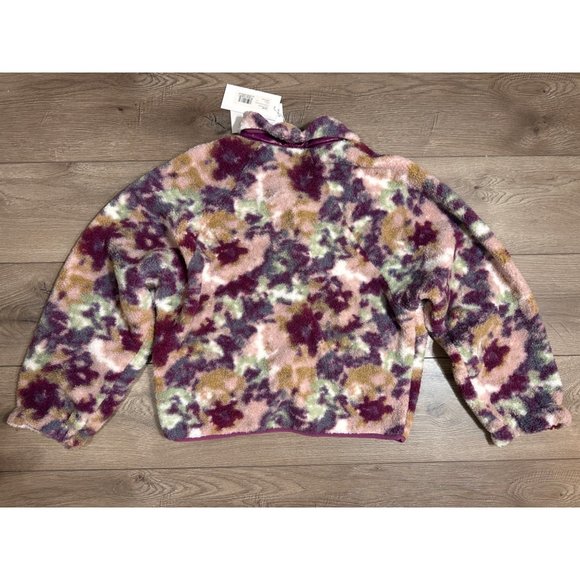 Johnny Was Calme Printed Fleece Jacket- Floral Sherpa Jacket NWT Purple - Picture 13 of 15